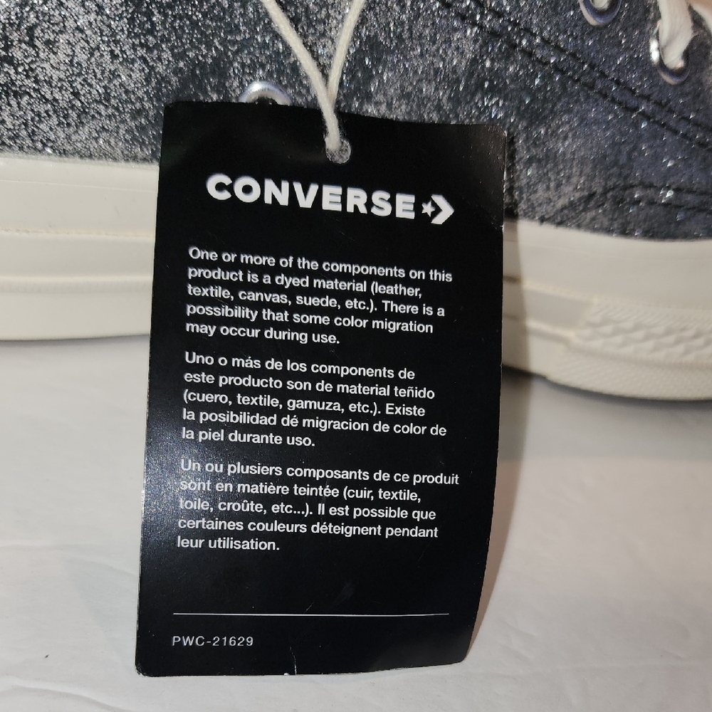Converse Low-Top Sneakers in Black Speckle with Cream Sole W Size 8 M Size 6 Nwt - Picture 8 of 10